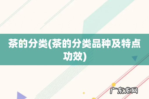 茶的分类品种及特点功效 茶的分类
