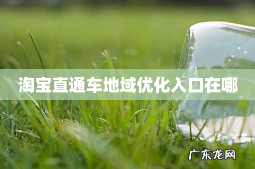 淘宝直通车地域优化入口在哪