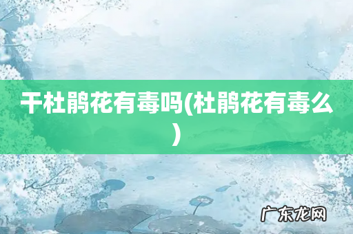 杜鹃花有毒么 干杜鹃花有毒吗