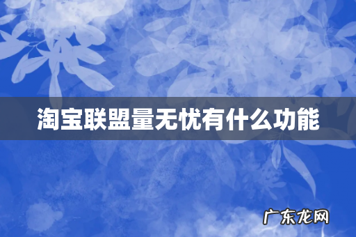 淘宝联盟量无忧有什么功能