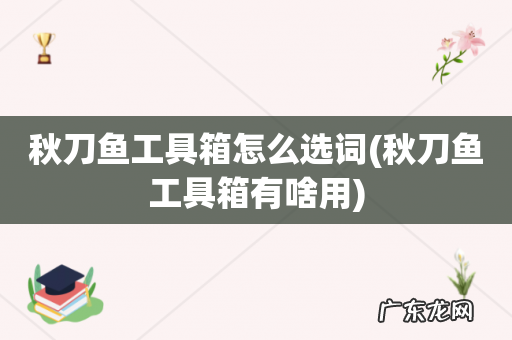 秋刀鱼工具箱有啥用 秋刀鱼工具箱怎么选词