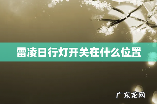 雷凌日行灯开关在什么位置