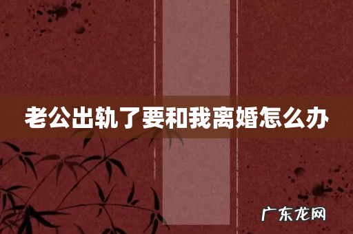 老公出轨了要和我离婚怎么办