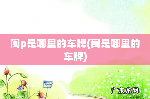 闽是哪里的车牌 闽p是哪里的车牌
