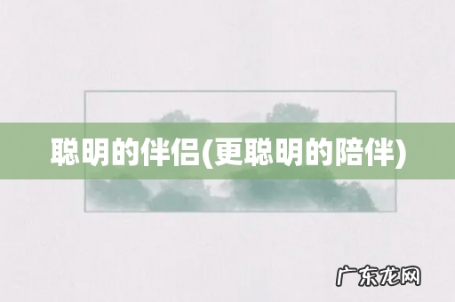 更聪明的陪伴 聪明的伴侣