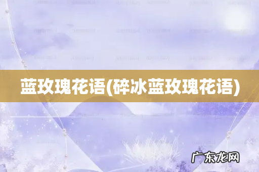 碎冰蓝玫瑰花语 蓝玫瑰花语