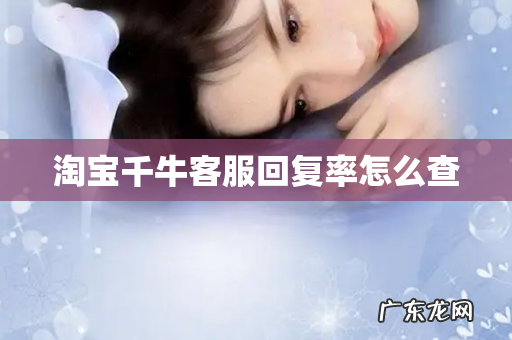 淘宝千牛客服回复率怎么查