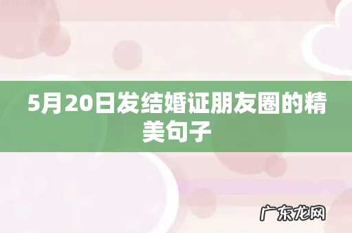 5月20日发结婚证朋友圈的精美句子
