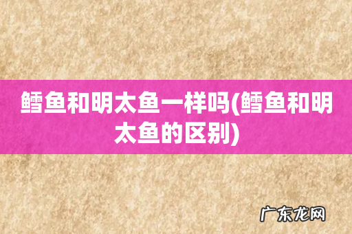 鳕鱼和明太鱼的区别 鳕鱼和明太鱼一样吗