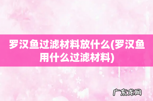 罗汉鱼用什么过滤材料 罗汉鱼过滤材料放什么