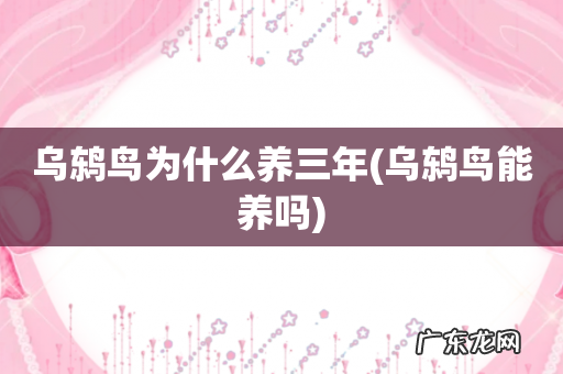 乌鸫鸟能养吗 乌鸫鸟为什么养三年