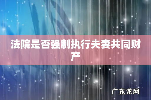 法院是否强制执行夫妻共同财产