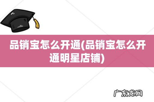 品销宝怎么开通明星店铺 品销宝怎么开通