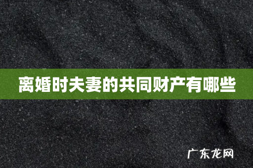 离婚时夫妻的共同财产有哪些