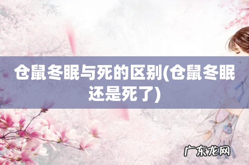仓鼠冬眠还是死了 仓鼠冬眠与死的区别