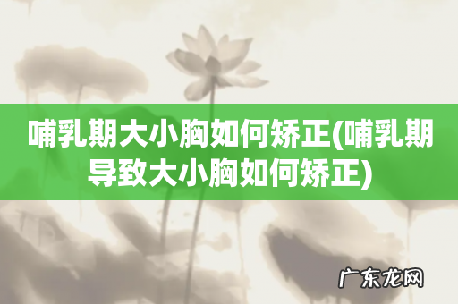 哺乳期导致大小胸如何矫正 哺乳期大小胸如何矫正
