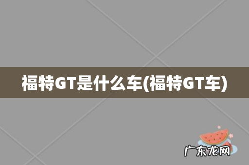福特GT车 福特GT是什么车