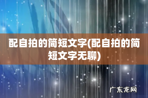 配自拍的简短文字无聊 配自拍的简短文字