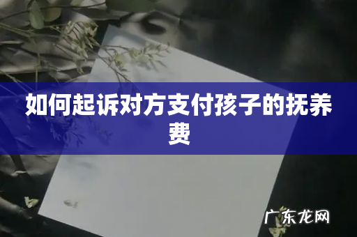 如何起诉对方支付孩子的抚养费