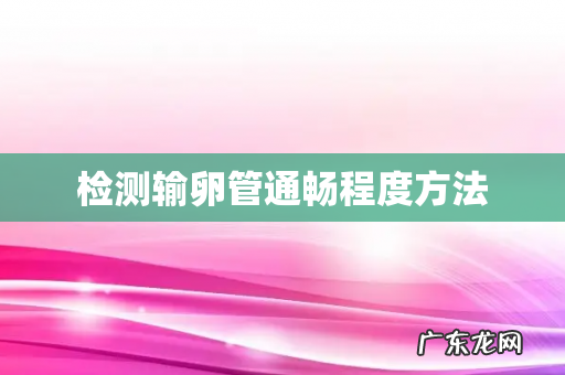 检测输卵管通畅程度方法