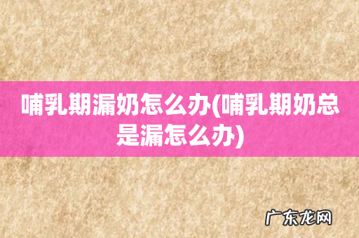 哺乳期奶总是漏怎么办 哺乳期漏奶怎么办