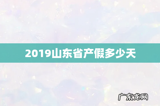 2019山东省产假多少天