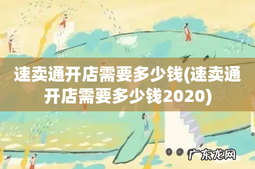 速卖通开店需要多少钱2020 速卖通开店需要多少钱