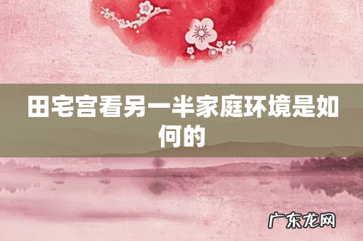 田宅宫看另一半家庭环境是如何的