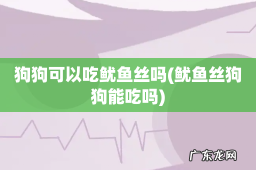 鱿鱼丝狗狗能吃吗 狗狗可以吃鱿鱼丝吗