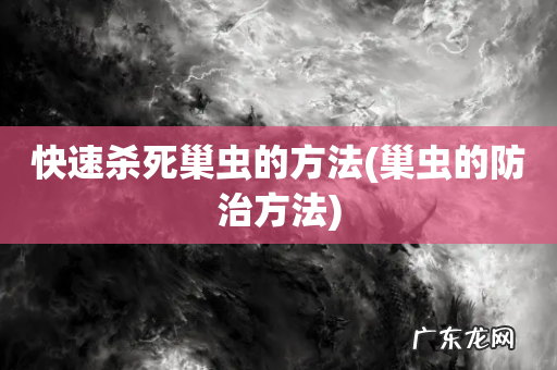巢虫的防治方法 快速杀死巢虫的方法