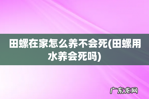 田螺用水养会死吗 田螺在家怎么养不会死