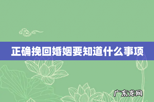 正确挽回婚姻要知道什么事项