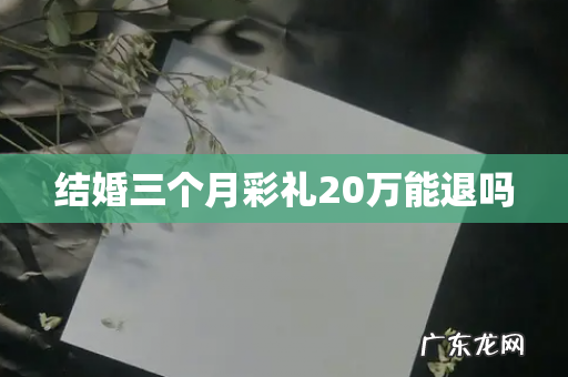 结婚三个月彩礼20万能退吗