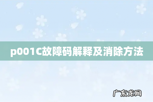 p001C故障码解释及消除方法