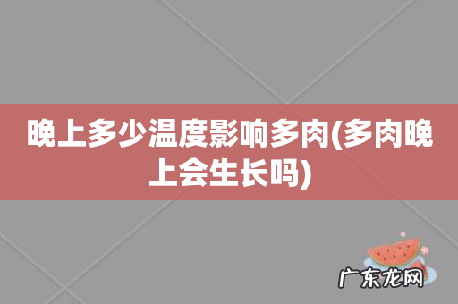 多肉晚上会生长吗 晚上多少温度影响多肉