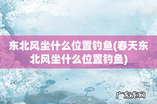 春天东北风坐什么位置钓鱼 东北风坐什么位置钓鱼