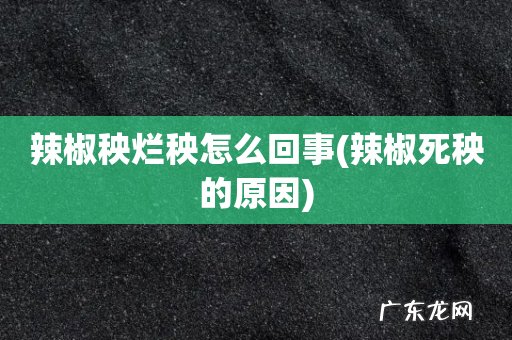 辣椒死秧的原因 辣椒秧烂秧怎么回事