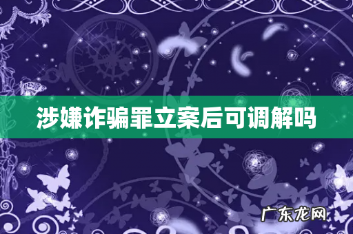 涉嫌诈骗罪立案后可调解吗