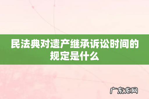 民法典对遗产继承诉讼时间的规定是什么