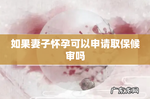 如果妻子怀孕可以申请取保候审吗