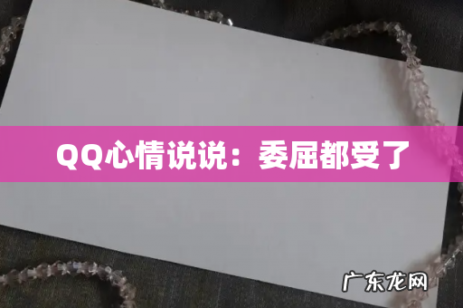 QQ心情说说：委屈都受了