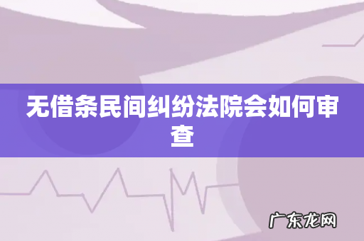 无借条民间纠纷法院会如何审查