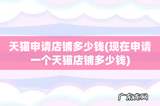 现在申请一个天猫店铺多少钱 天猫申请店铺多少钱