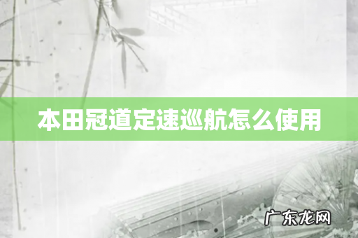 本田冠道定速巡航怎么使用