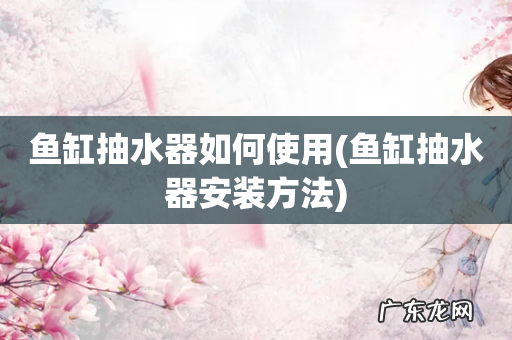 鱼缸抽水器安装方法 鱼缸抽水器如何使用