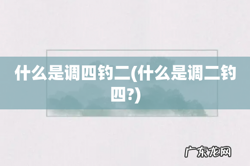 什么是调二钓四? 什么是调四钓二