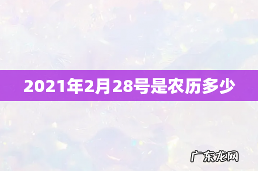 2021年2月28号是农历多少
