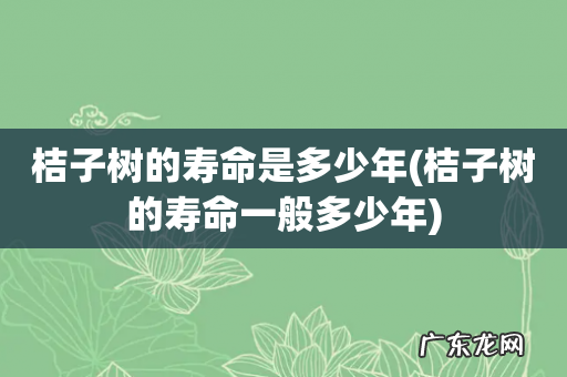 桔子树的寿命一般多少年 桔子树的寿命是多少年