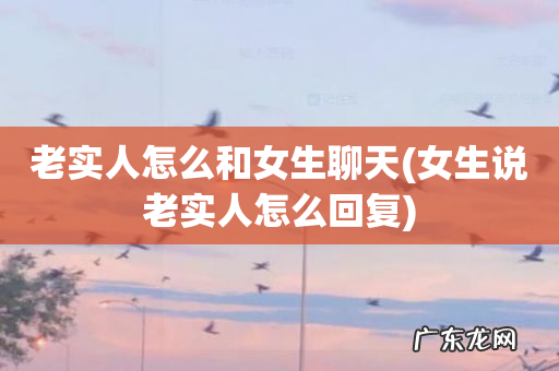 女生说老实人怎么回复 老实人怎么和女生聊天