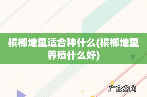 槟榔地里养殖什么好 槟榔地里适合种什么